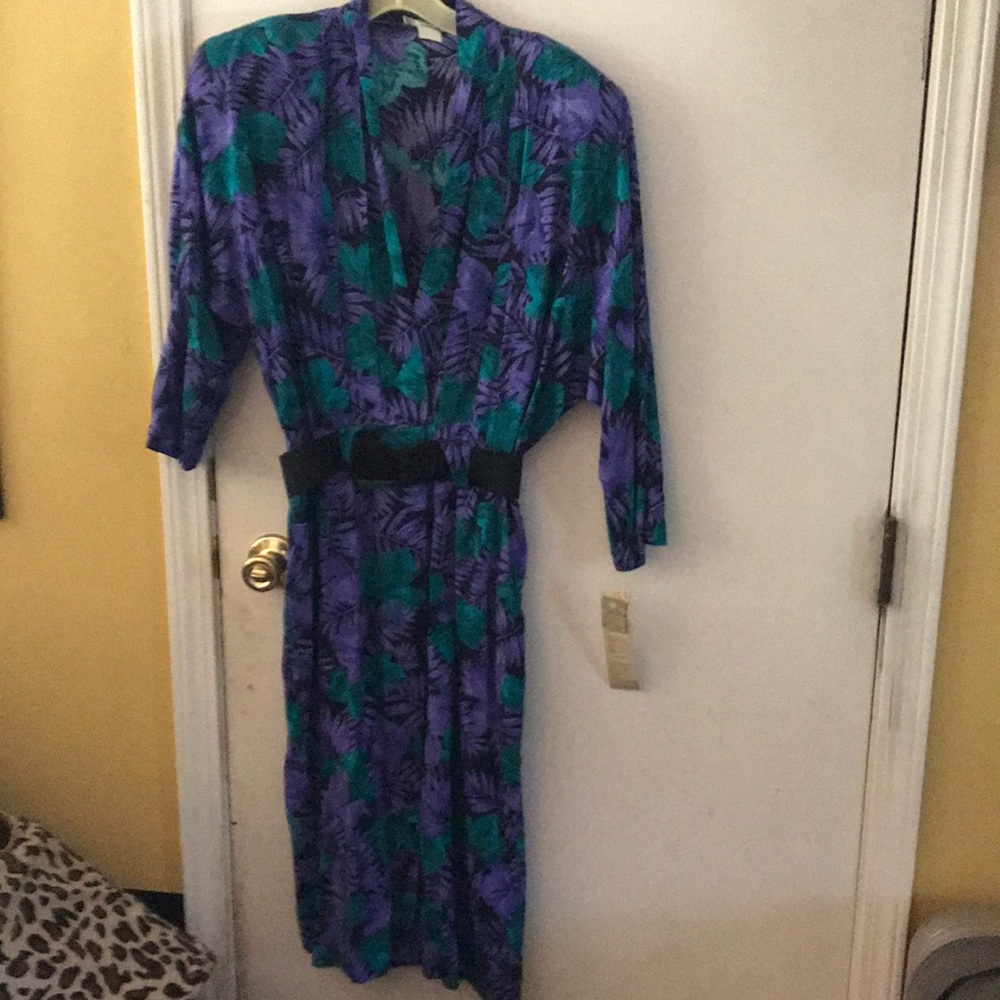 Vintage NEW green / purple dress